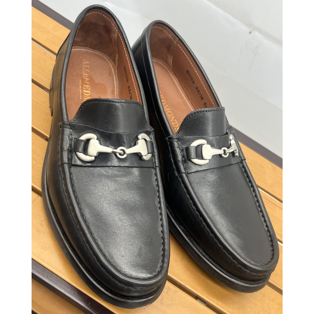 Allen Edmonds "AREZZO" Leather Italian Bit Loafers 8.5 D Black